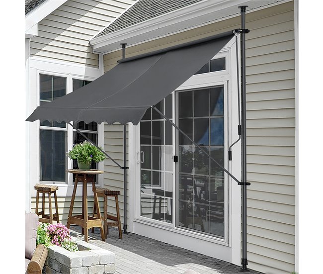 Toldo articulado con armazón Stem enrollable acero/poliéster 400x120 Arena