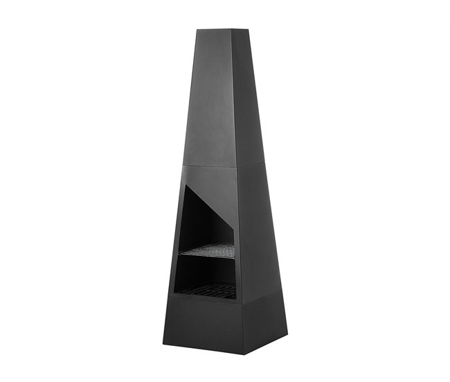 Beliani Fogón de madera YATE Negro