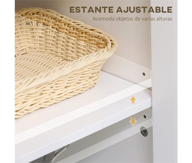Alacena de Cocina MDF, Melamina de Madera HOMCOM, hogar - cocina Blanco