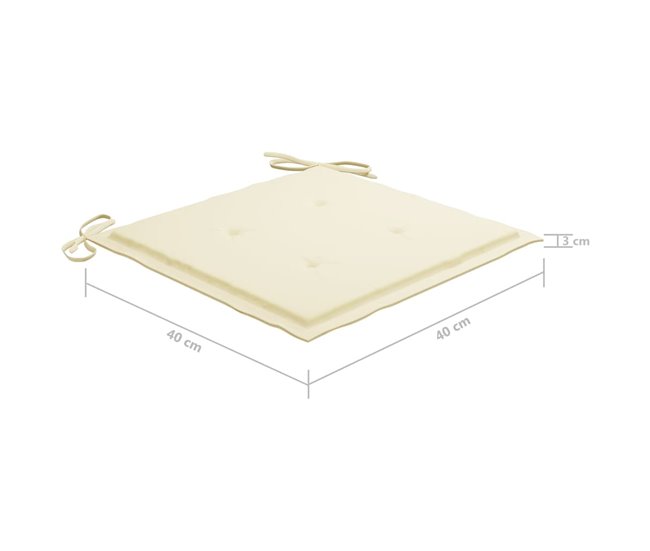 8 Sillas de jardín plegables de madera con cojines Beige