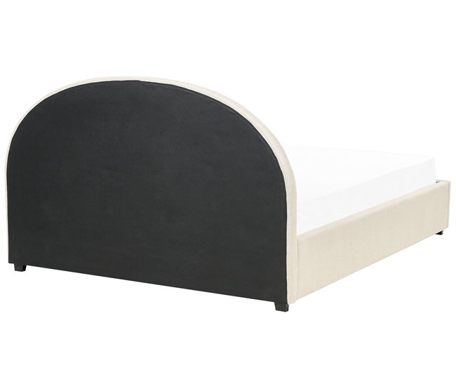 Beliani Cama con almacenaje Poliéster VAUCLUSE 194x214 Beige