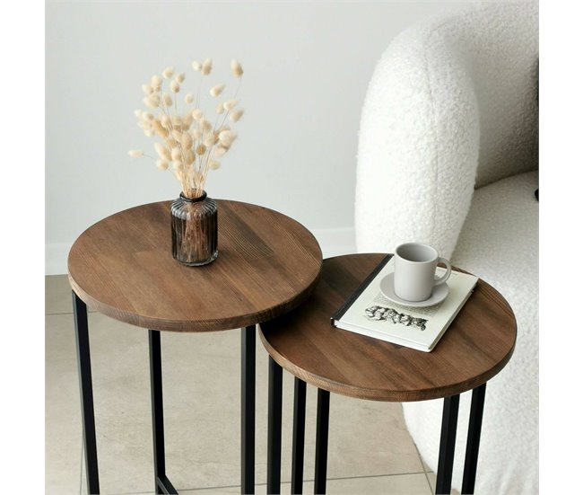 Mesa de centro de madeira 35x35 Negro