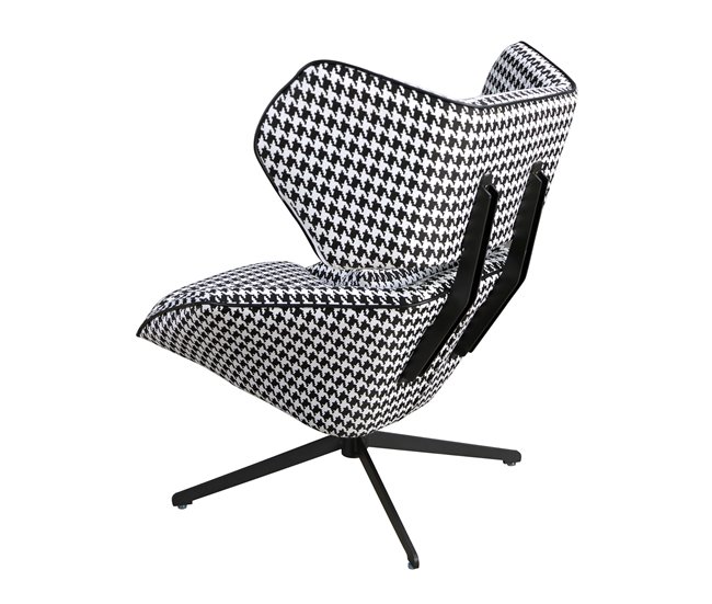 ANGEL CERDA Sillón giratorio tela blanca y negra Blanco/ Negro