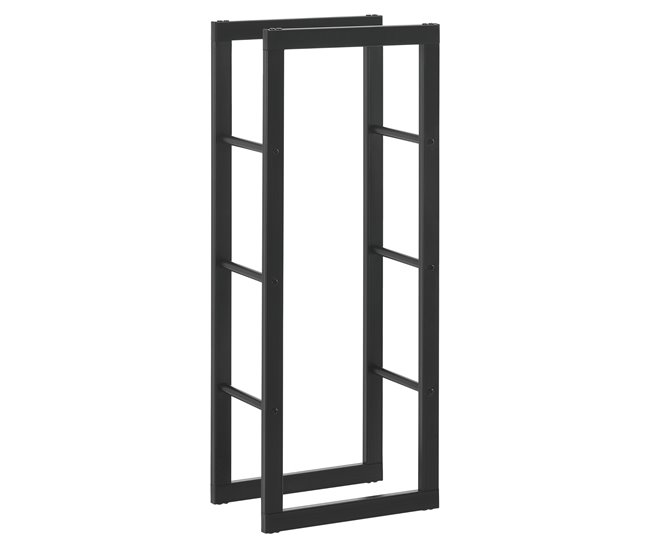 [en.casa] Soporte para leña Kasan Acero 40 Negro