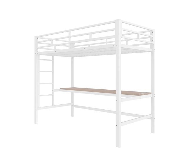 Cama alta para niños 94x204 Blanco