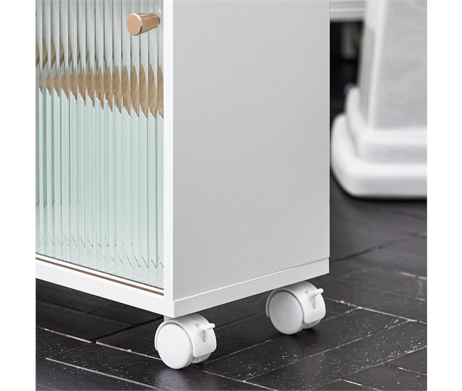 Estantería auxiliar con 2 Puertas para Baño BZR117-W SoBuy Blanco