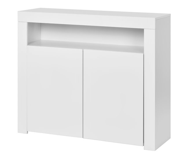 Aparador de panel de partículas con 2 puertas Blanco