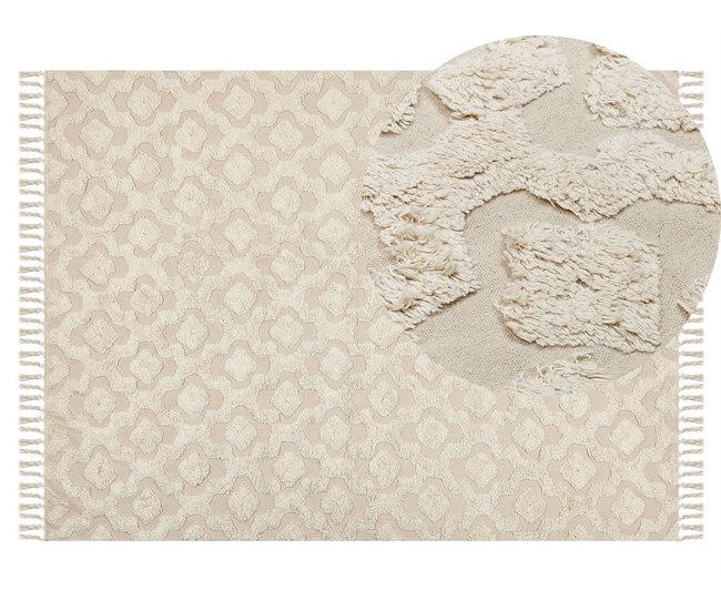 Beliani Alfombra de pelo corto AKSARAY 140x200 Beige