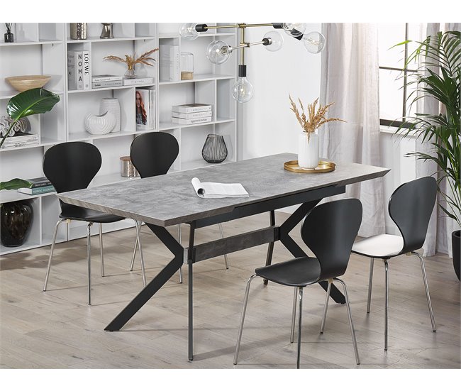 Beliani Mesa de centro AVOCA 80x140 Gris Claro