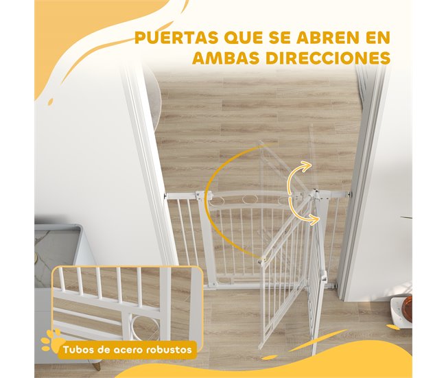 Barrera para Perros PA, Acero PawHut Blanco