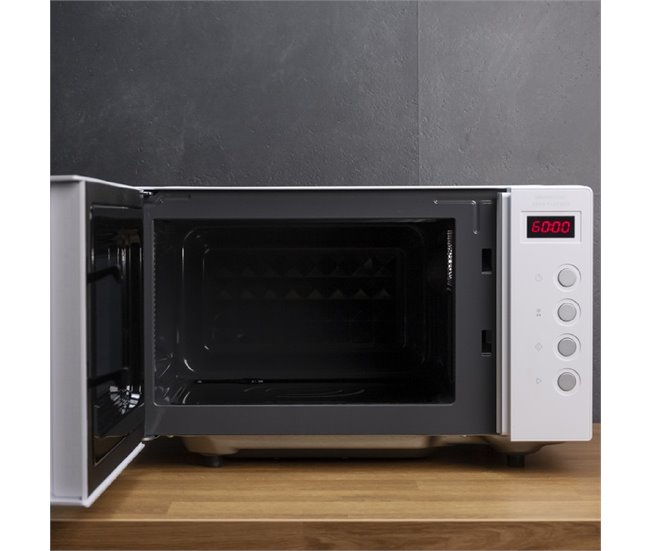 Microondas GrandHeat 2000 Flatbed White Cecotec Plateado