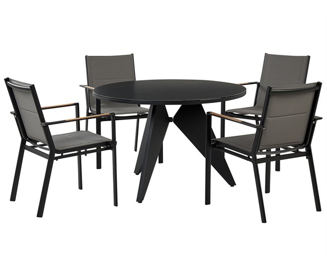 Beliani Conjunto de comedor OLMETTO/BUSETTO Negro