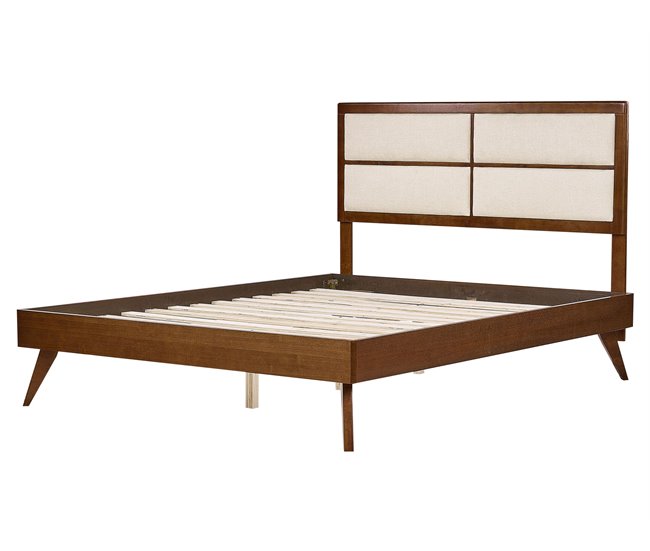Beliani Cama MDF POISSY 167x202 Madera Oscura