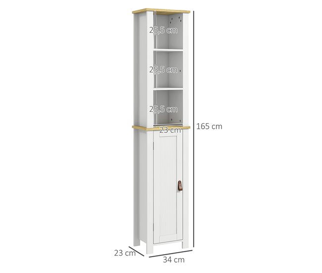 Armario de Baño MDF, Melamina de Madera kleankin, hogar - baño Blanco