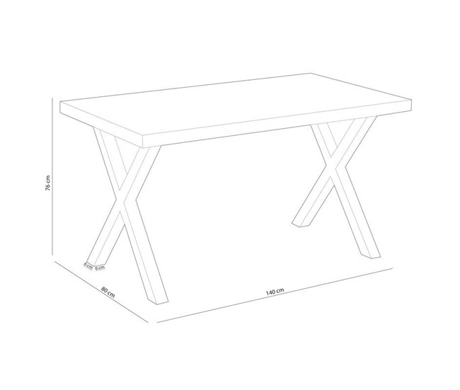 Mesa de comedor X-Loft 140 140x80 Roble