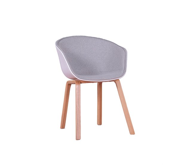 Silla Nórdica Tapizada en Algodón - Daxer Gris
