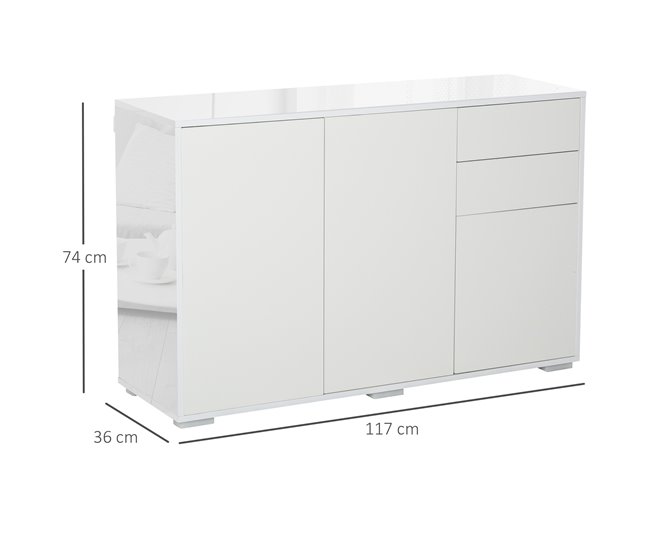 Aparador de Salón Melamina de Madera HOMCOM 117 Crudo