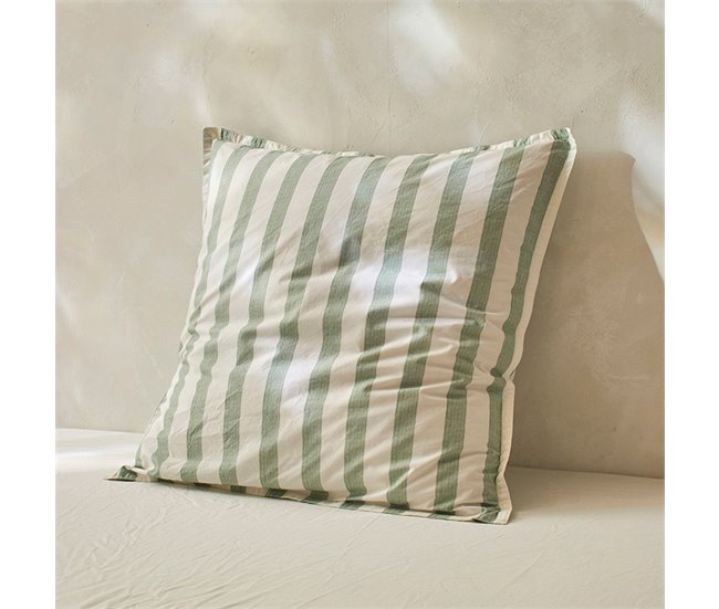 2 Fundas de almohada 100% algodón percal orgánico BENGALE Verde