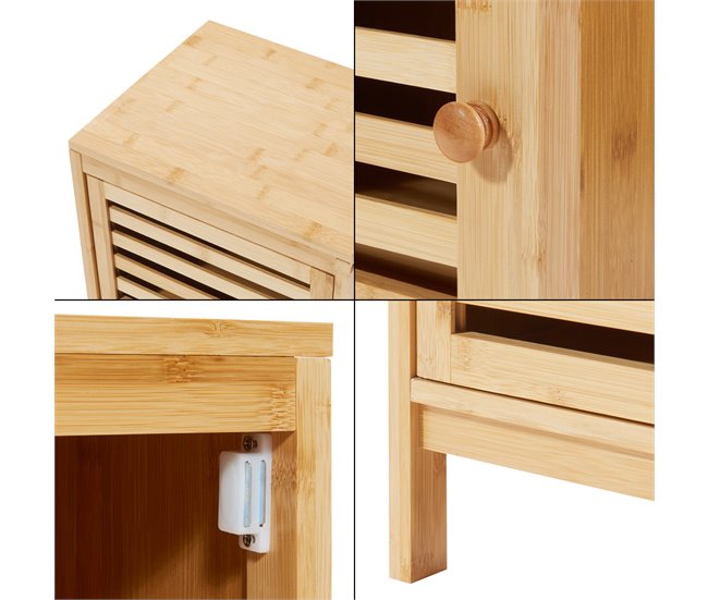 Armario de Salón Ypäjä con 3 puertas bambú Natural