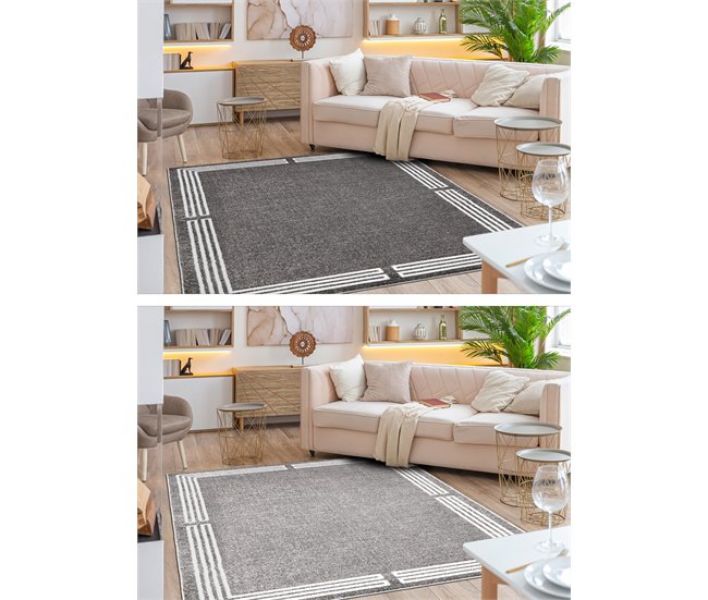 Alfombra MATEO Moderna marco estructural 240x330 Gris
