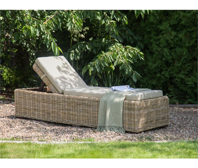 Beliani Tumbona PALESE Gris/natural