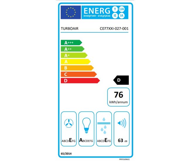 Campana decorativa inclinada TURBOAIR VIVACE BL/A Negro