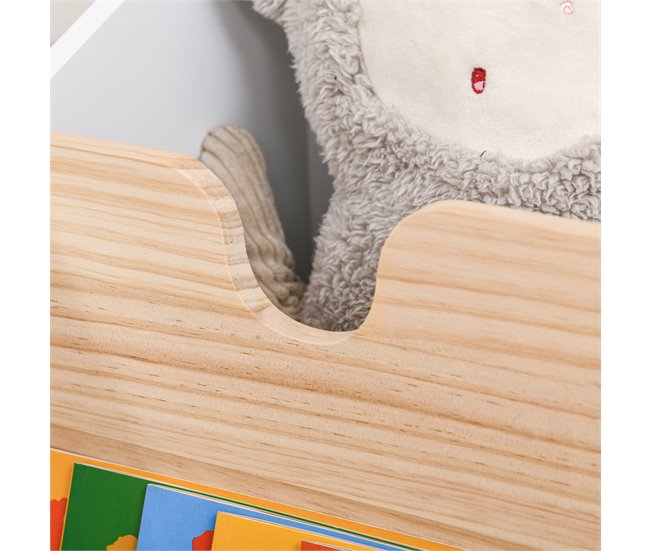 Caja de Almacenaje de Juguetes MDF y Madera de Pino HOMCOM 40 Blanco