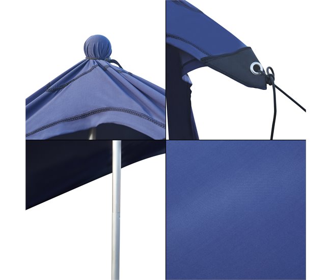 Toldo de playa Bernheze Lycra 4 bolsas rellenables 270x270 Azul