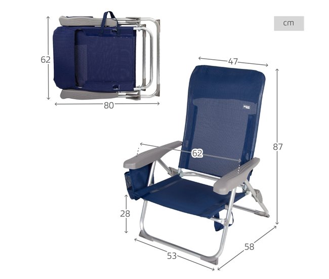 Aktive Pack 2 sillas de playa Azul
