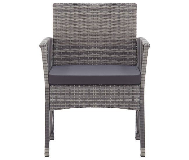 2 Sillones de jardín de ratán sintético con cojines Antracita