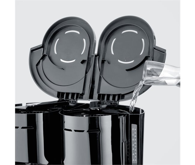 Cafetera de filtro dúo con 2 jarras termo, 2 x aprox. Severin KA 9315 - 2 x 1000 W Negro