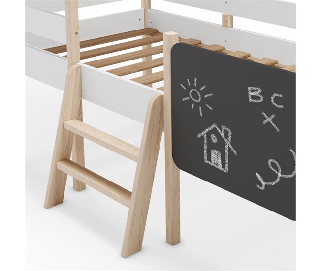 Cama cabaña Mokibed 202x110 Blanco/ Madera