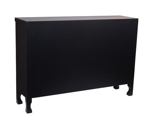 Aparador de madera de 4 puertas Negro