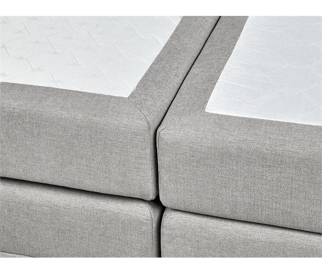 Beliani Cama continental Poliéster MINISTER 168x209 Gris Claro