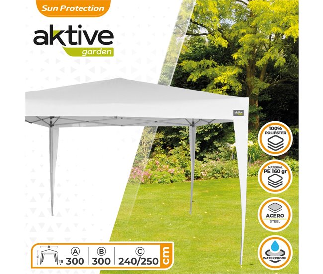 Cenador plegable poliéster UV50 Aktive Blanco
