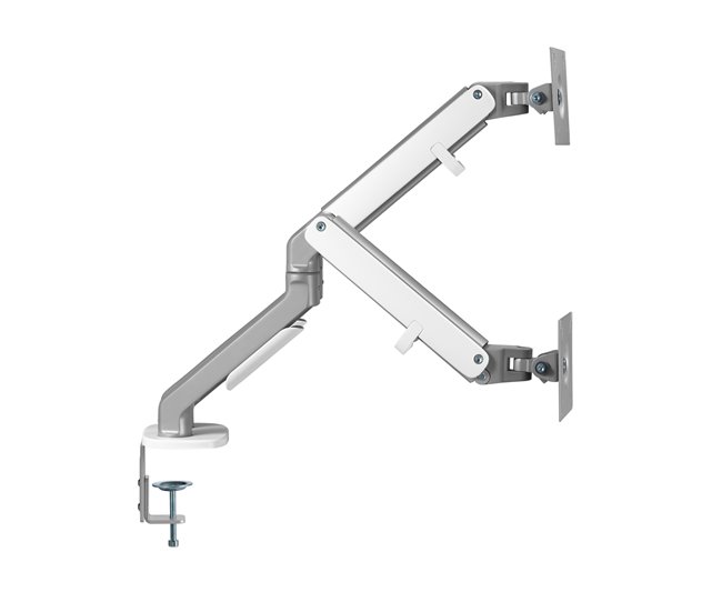 Brazos para monitor doble  Selbu de escritorio Blanco/ Plateado