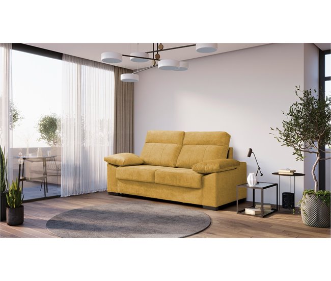 Sofa Cama Italiano | Sistema apertura italiana | 3 Plazas Amarillo