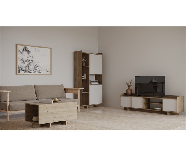 Vitrina 2 puertas y 4 estantes CLAP Roble