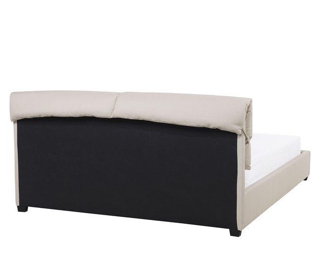 Beliani Cama de agua Poliéster BELFORT 191x212 Beige