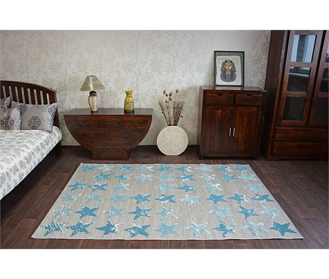 Alfombra LISBOA Estrellas Estrellitas 200x290 Azul