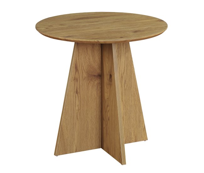 Mesa de centro fija redonda LINA Roble