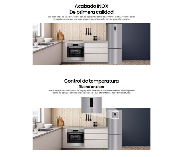 Frigorifico Combi Infiniton FGC-78XA, 432 l Inox