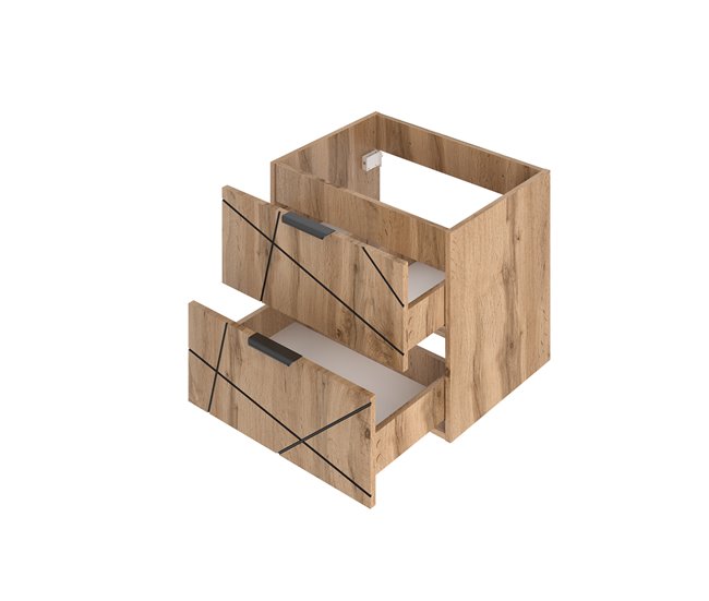 Conjunto de muebles con lavabo individual y columna Teren 60 Madera