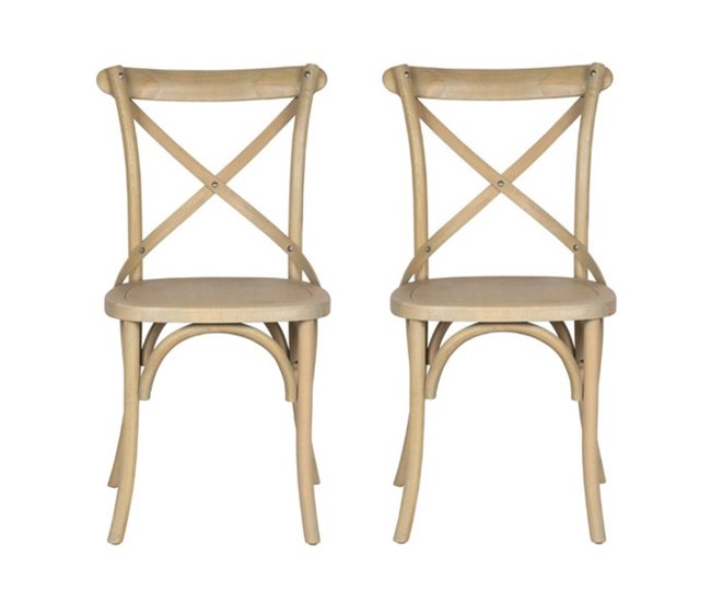 Pack de 2 sillas de cocina BISTROT II  Natural