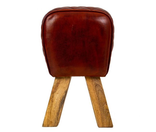 Banqueta de piel Rojo