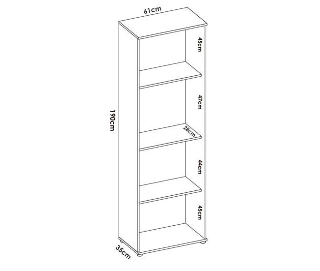 Armario multiusos 2 puertas efecto madera Blanco