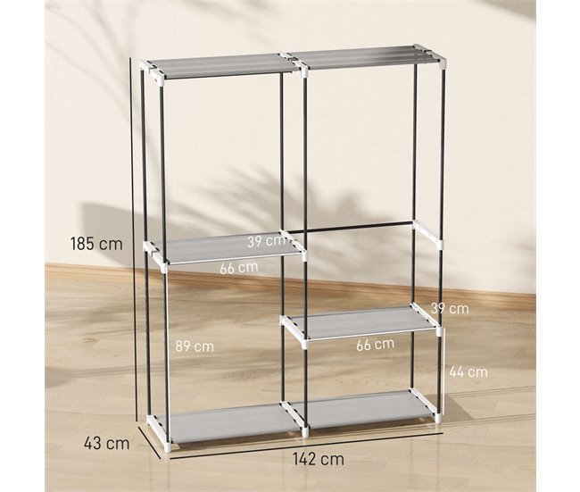 Armario de Ropa Tela no Tejida HOMCOM Gris