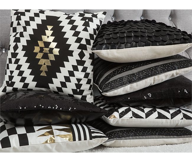 Beliani Cojín decorativo DALIA Negro