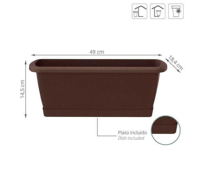 2x Jardinera Respana con soporte Marron