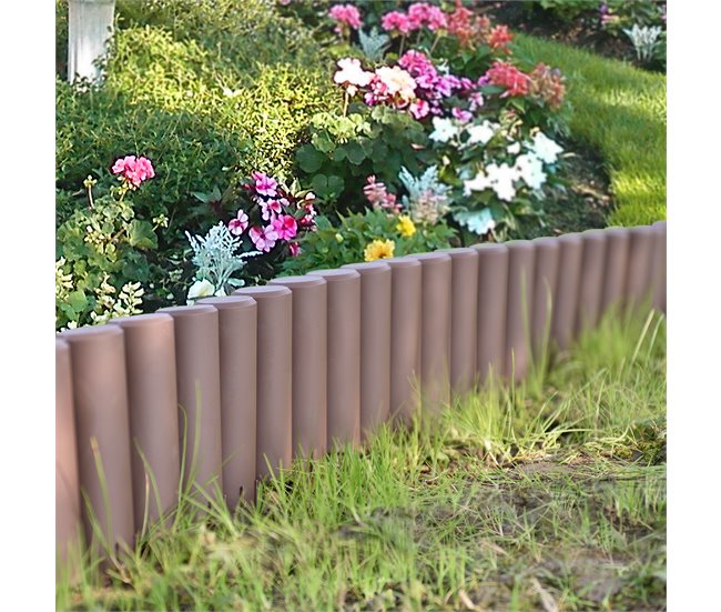 [casa.pro] Empalizada para jardín - Set de 10 unidades Marron